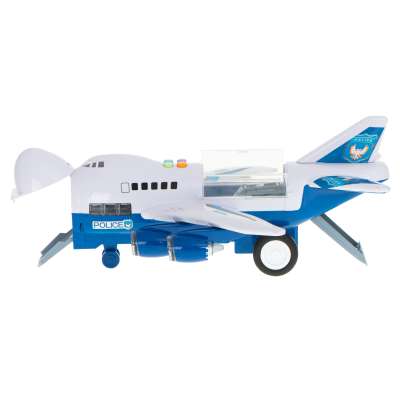 Transporter plane with cars police side/front