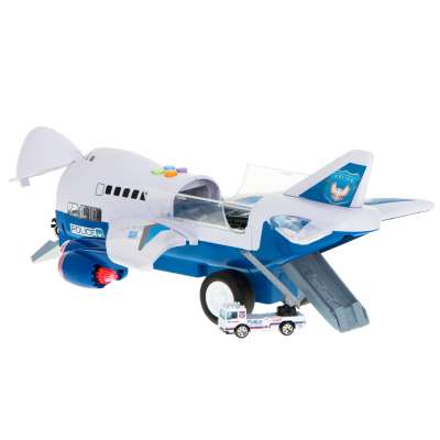 Transporter plane with cars police side/front