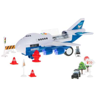 Transporter plane with cars police side/front