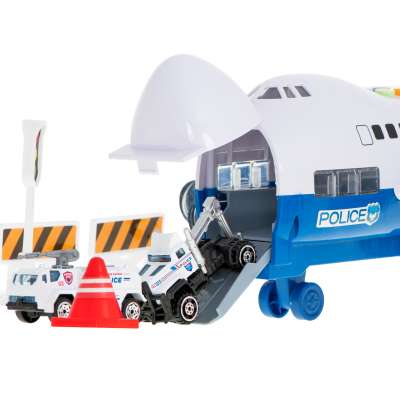 Transporter plane with cars police side/front