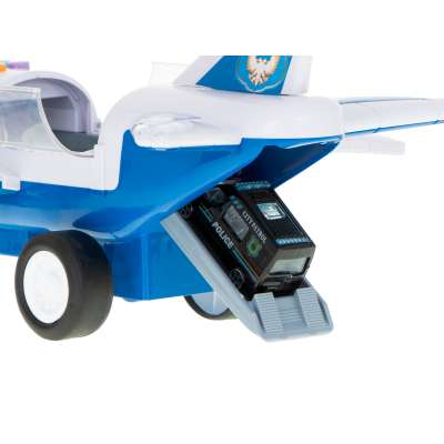 Transporter plane with cars police side/front