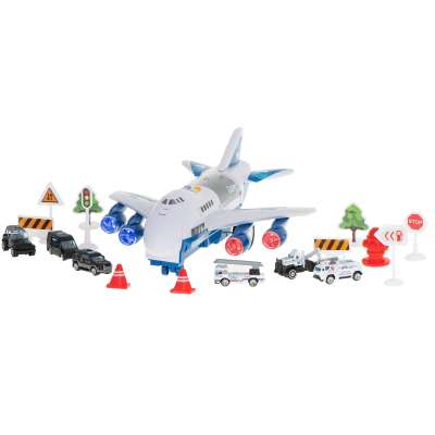 Transporter plane with cars police side/front
