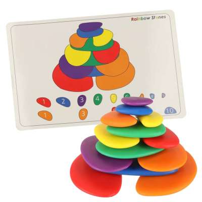 Creative pebbles colorful montessori puzzle