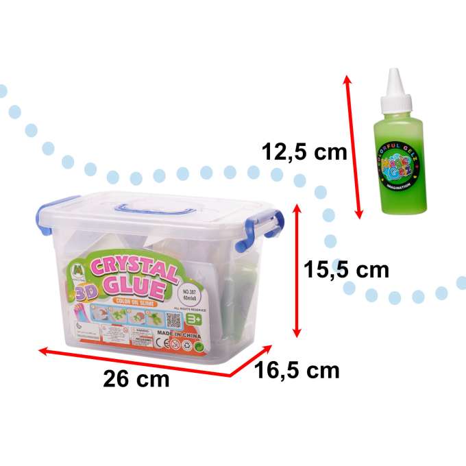 Crystal glue slime 3D set of 26el.