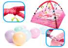 Educational Mat Playpen Pool with balls pink 2