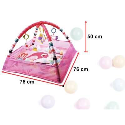 Educational Mat Playpen Pool with balls pink