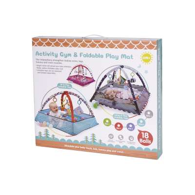Educational Mat Playpen Pool with balls pink