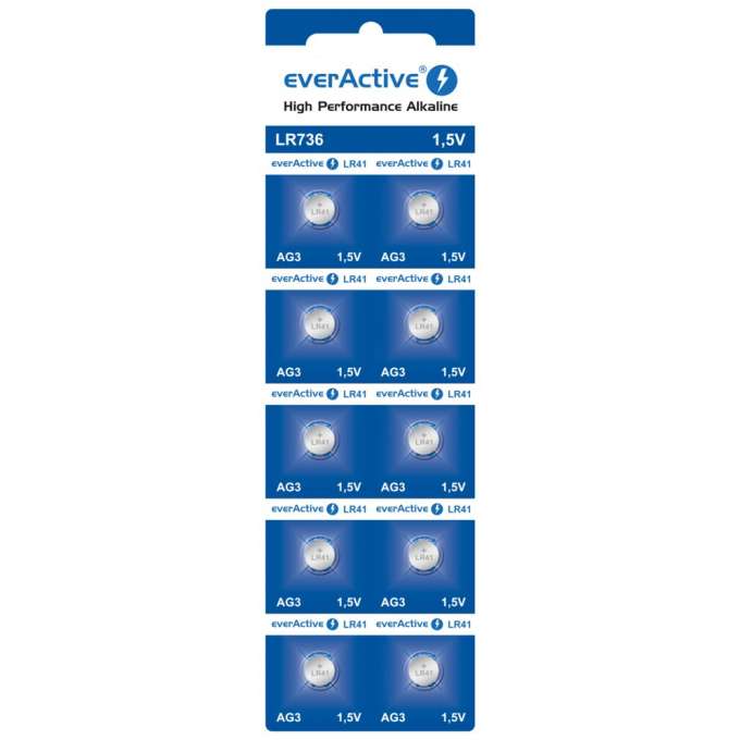 EverActive Alkaline G3 LR736 battery blister of 10pcs
