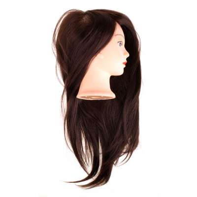 Hairdresser's training head with natural hair