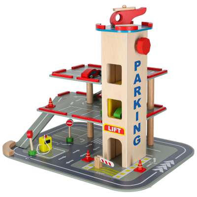 LULILO wooden car park BENINO double-decker urban garage