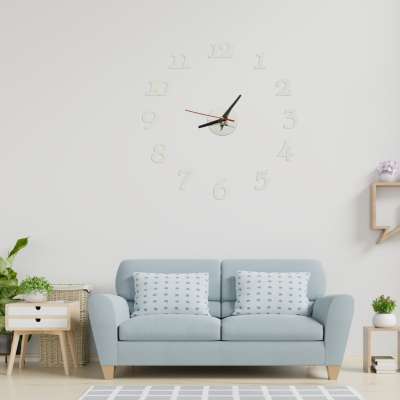 Silver 12 Hour Wall Clock