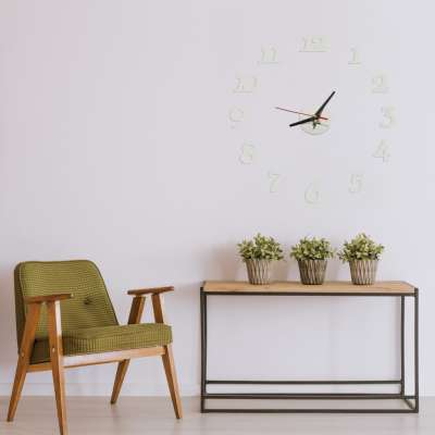 Silver 12 Hour Wall Clock