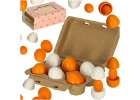 Wooden eggs for play removable yolks 1