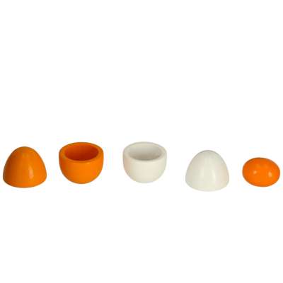 Wooden eggs for play removable yolks