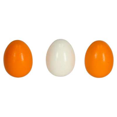 Wooden eggs for play removable yolks