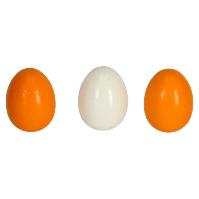 Wooden eggs for play removable yolks