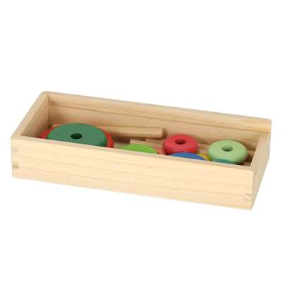 Wooden pyramid with base tower rainbow sorter