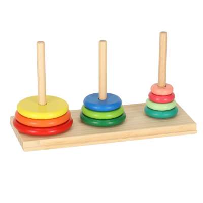 Wooden pyramid with base tower rainbow sorter
