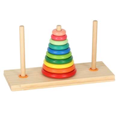 Wooden pyramid with base tower rainbow sorter
