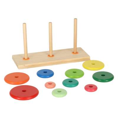 Wooden pyramid with base tower rainbow sorter