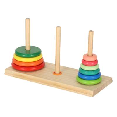 Wooden pyramid with base tower rainbow sorter