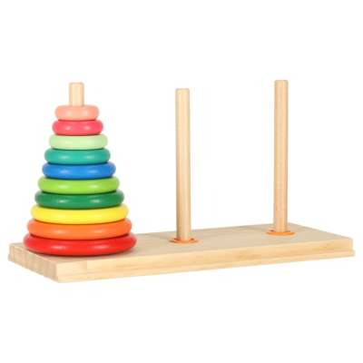 Wooden pyramid with base tower rainbow sorter