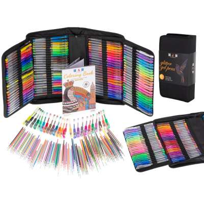 Color gel pens in case 120pcs + 120 refills