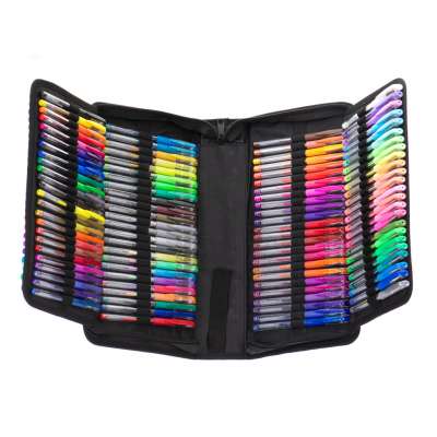 Color gel pens in case 120pcs + 120 refills