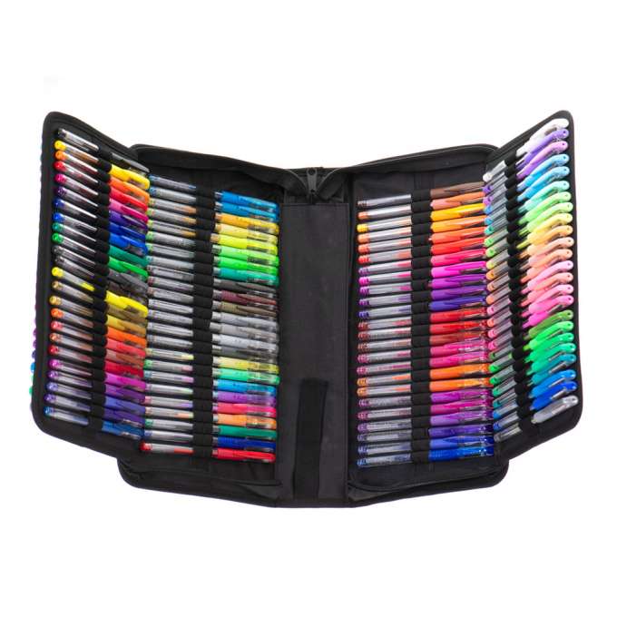 Color gel pens in case 120pcs + 120 refills