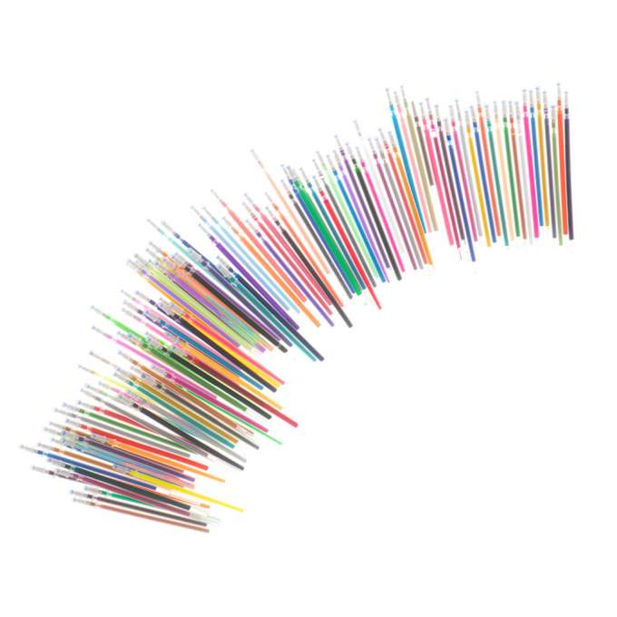 Color gel pens in case 120pcs + 120 refills