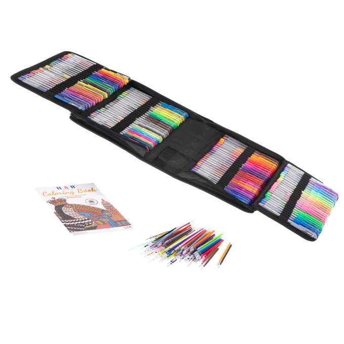 Color gel pens in case 120pcs + 120 refills