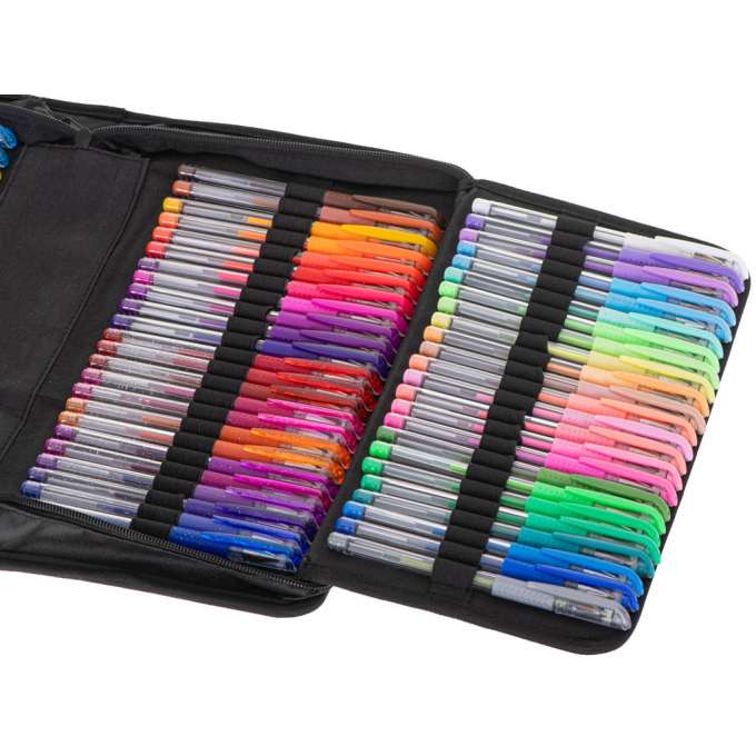 Color gel pens in case 120pcs + 120 refills