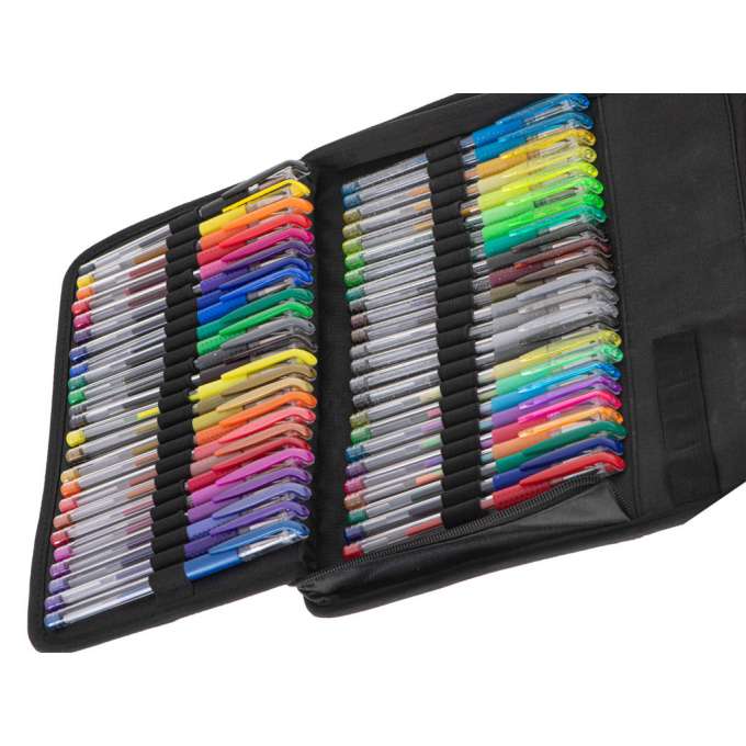 Color gel pens in case 120pcs + 120 refills
