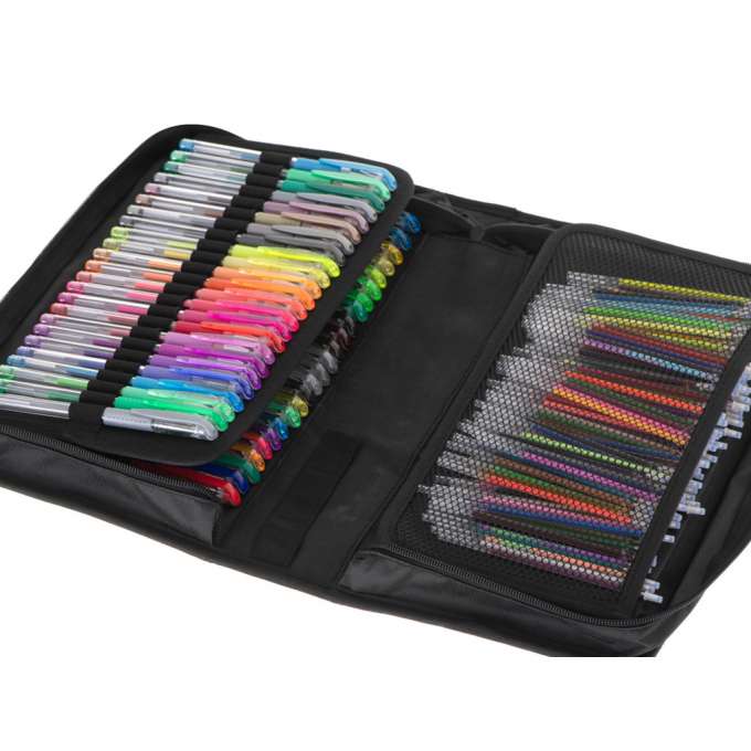 Color gel pens in case 120pcs + 120 refills