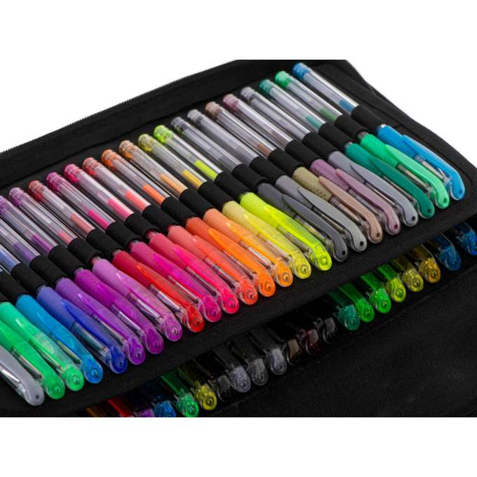 Color gel pens in case 120pcs + 120 refills