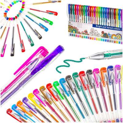 Color glitter gel pens set of 25pcs.