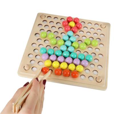 Educational montessori bead ball mosaic puzzle 77el.