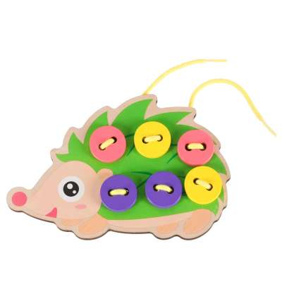 Educational set for learning to sew buttons hedgehog