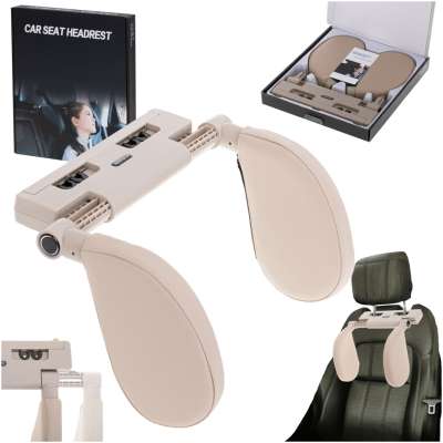 Head and neck adjustable headrest beige