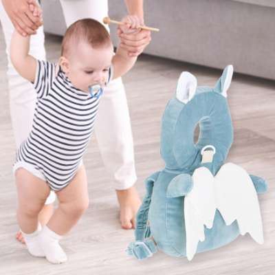 Head protection cushion for learning to walk backpack fall safety bat