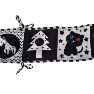 Książeczka edukacyjna ochraniacz sensoryczny na łóżeczko biedronka