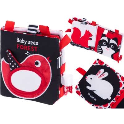 Książeczka sensoryczna gryzak metki kontrastowa las