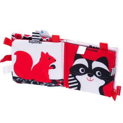 Książeczka sensoryczna gryzak metki kontrastowa las