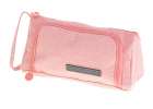 School pencil case double sachet cosmetic bag pink 3