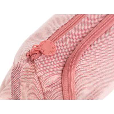 School pencil case double sachet cosmetic bag pink