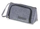 School pencil case double sachet make-up bag grey 4