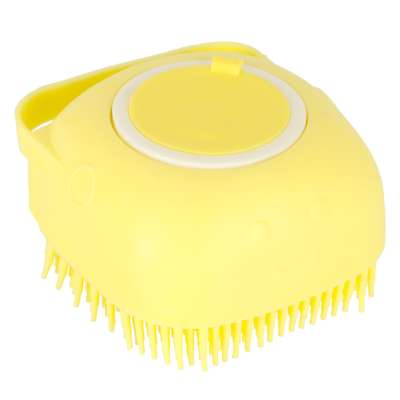 Silicone brush for washing dogs cats yellow