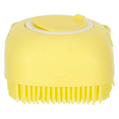Silicone brush for washing dogs cats yellow