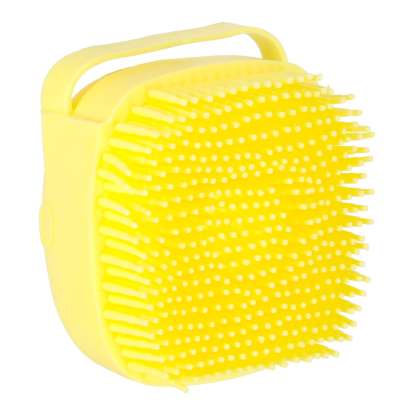 Silicone brush for washing dogs cats yellow