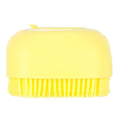 Silicone brush for washing dogs cats yellow